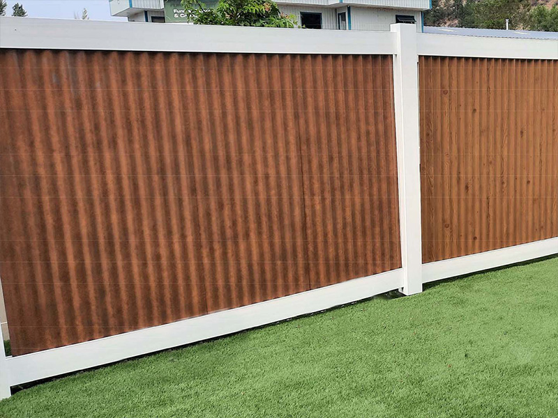 Corrugated Metal fence Lumby British Columbia