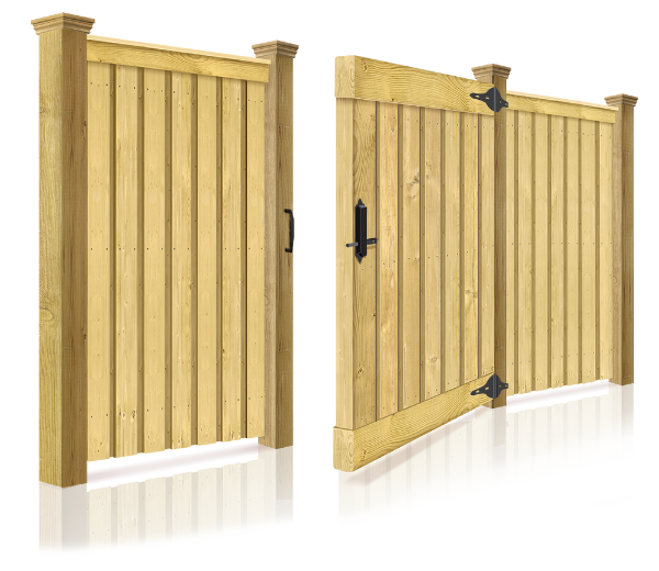 example of a wood fence gate in British Columbia