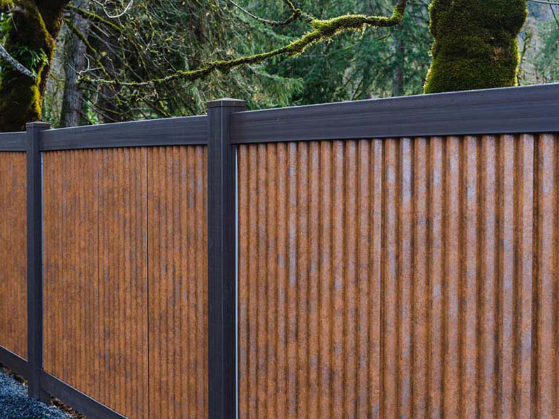 Corrugated Metal Fence - British Columbia