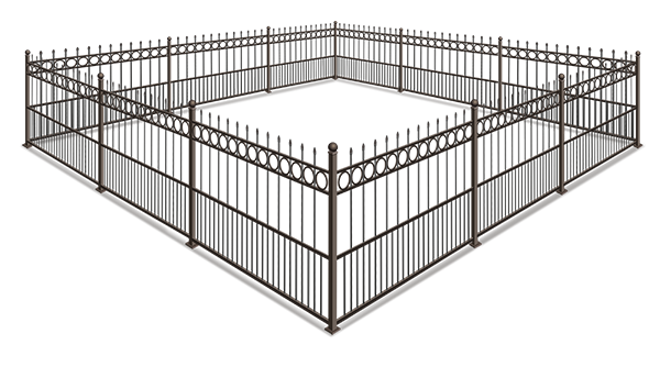 example of an Ornamental Iron privacy fence in British Columbia