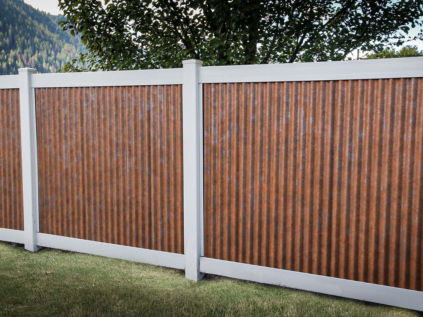 Okanagan Valley Corrugated Metal Fence